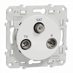 Odace - prise TV/FM/SAT - blanc - 1 entrée