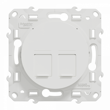 Odace - prise double RJ45 cat.6 UTP - grade 1 à 2 (tél. + inf.) - à vis - blanc