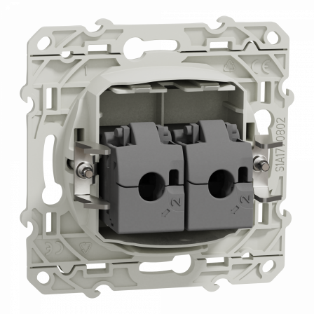Odace - prise double RJ45 cat.6 STP - grade 2TV min à grade 3TV - blanc