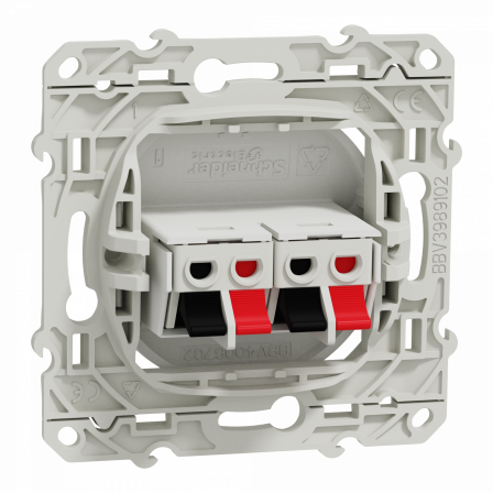 Odace - prise haut-parleurs - blanc - 2 sorties