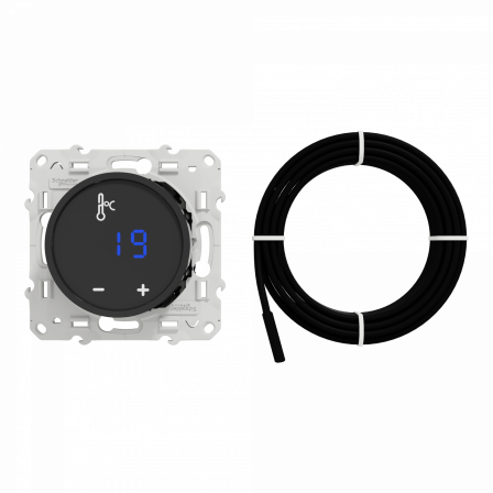 Odace - thermostat fil pilote à ecran tactile noir