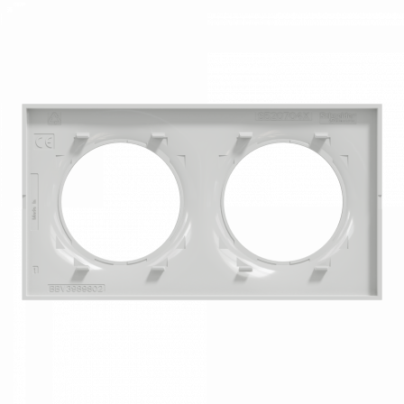 Odace Styl - plaque 2 postes horizontaux ou verticaux entraxe 71mm gris pierre