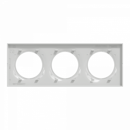 Odace Styl - plaque 3 postes horizontaux ou verticaux entraxe 71mm gris pierre