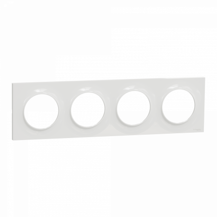 Odace Styl - plaque 4 postes horizontaux ou verticaux entraxe 71mm blanc