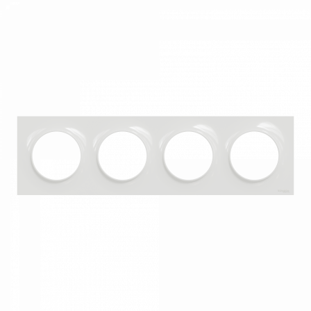 Odace Styl - plaque 4 postes horizontaux ou verticaux entraxe 71mm blanc