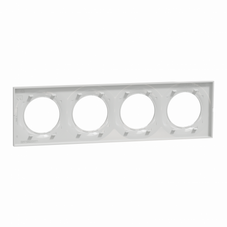 Odace Styl - plaque 4 postes horizontaux ou verticaux entraxe 71mm gris pierre