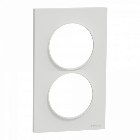 Odace Styl -  plaque 2 postes verticaux entraxe 57mm blanc