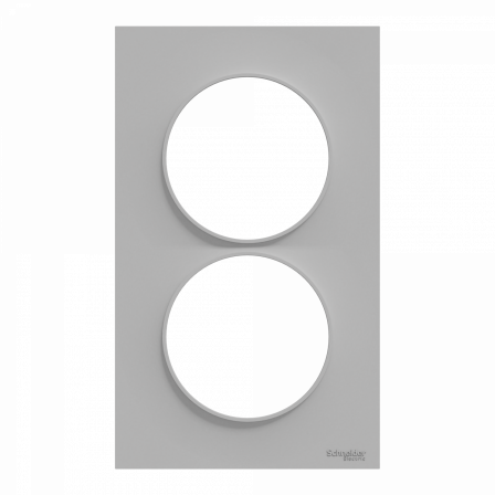 Odace Styl -  plaque 2 postes verticaux entraxe 57mm aluminium