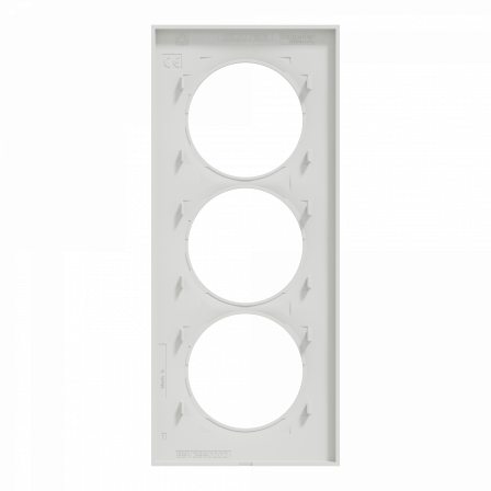 Odace Styl -  plaque 3 postes verticaux entraxe 57mm blanc