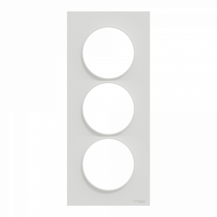 Odace Styl -  plaque 3 postes verticaux entraxe 57mm blanc