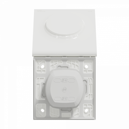 Odace Styl Pratic - plaque avec cache souple translucide 1 poste IP44 blanc