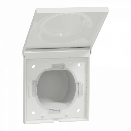 Odace Styl Pratic - plaque avec cache souple translucide 1 poste IP44 blanc