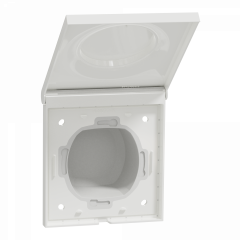 Odace Styl Pratic - plaque avec cache souple translucide 1 poste IP44 blanc