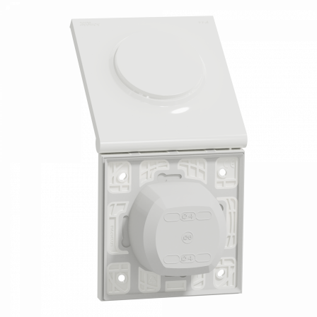 Odace Styl Pratic - plaque avec cache souple translucide 1 poste IP44 blanc