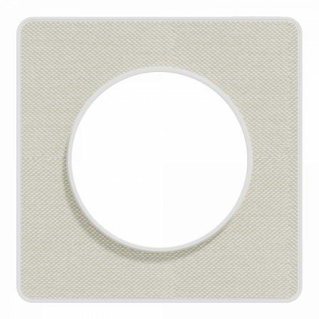 Odace Touch - plaque 1 poste Kvadrat craie avec liseré blanc
