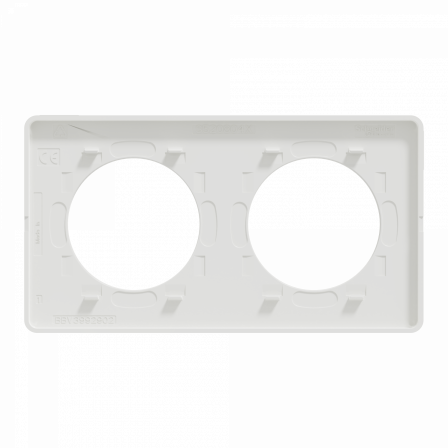 Odace Touch -  plaque 2 postes horizontaux ou verticaux entraxe 71mm blanc