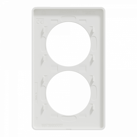 Odace Touch -  plaque 2 postes verticaux entraxe 57mm blanc