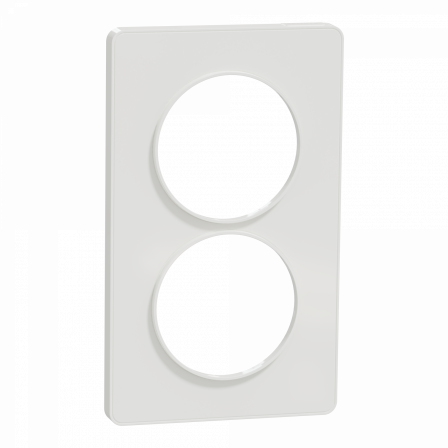 Odace Touch -  plaque 2 postes verticaux entraxe 57mm blanc