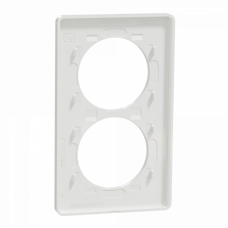 Odace Touch -  plaque 2 postes verticaux entraxe 57mm blanc