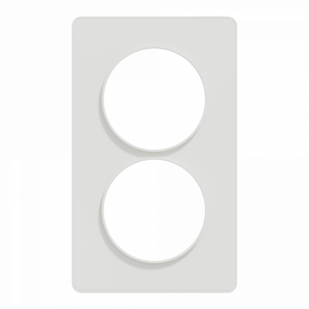 Odace Touch -  plaque 2 postes verticaux entraxe 57mm blanc
