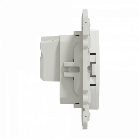 Odace - prise de courant 2P+T - blanc - griffes montées - connexion à vis