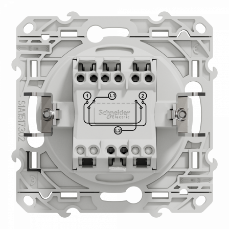 Odace - permutateur - blanc - 10A - griffes montées