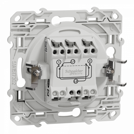Odace - permutateur - blanc - 10A - griffes montées