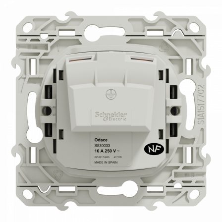 Odace - prise de courant 2P - aluminium - connexion à vis