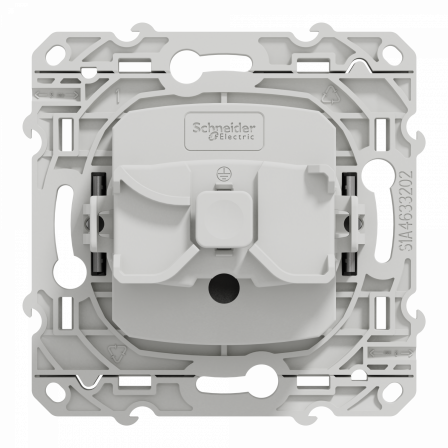 Odace - prise de courant 2P+T alu - 4 connexions rapides par pôle