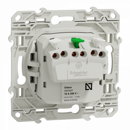 Odace - prise de courant 2P+T - aluminium- standard Schuko allemand