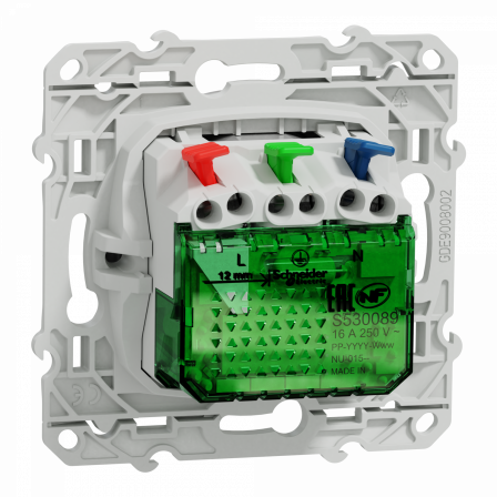 Odace - prise affleurante + USB C10.5W - aluminium