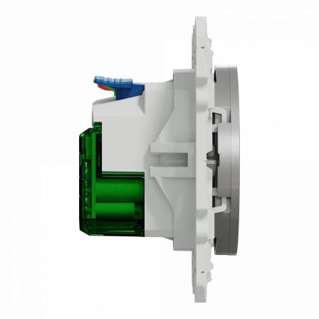 Odace - prise affleurante + USB C10.5W - aluminium