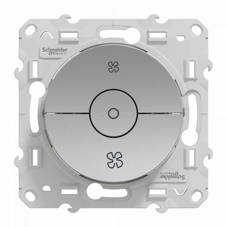 Odace - interrupteur VMC - aluminium - avec position arrêt