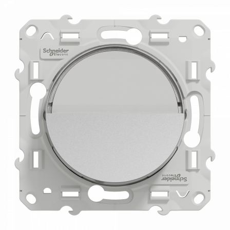 Odace - poussoir avec porte-étiquette - aluminium