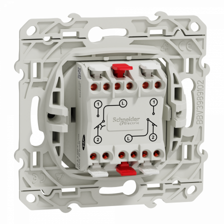 Odace - va-et-vient + poussoir - alu- 10A - poussoir NO/NF