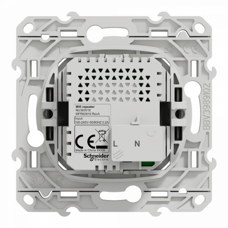Odace - répéteur wifi - aluminium - 300Mb/s 2.4 GHz - 2 mod - bornier vis