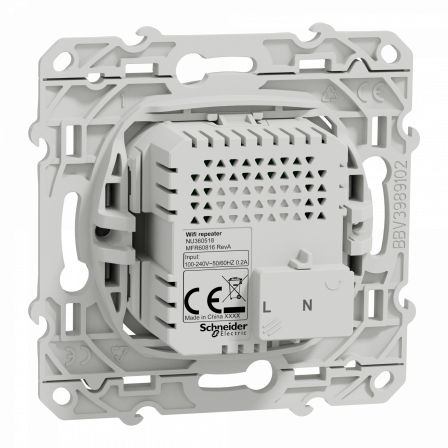 Odace - répéteur wifi - aluminium - 300Mb/s 2.4 GHz - 2 mod - bornier vis