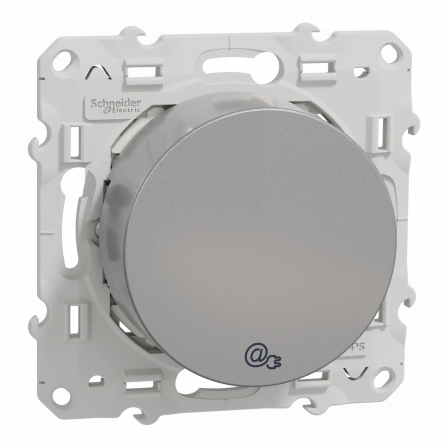 Odace - prise RJ45 CPL - alu- compatible standard HPAV - 200Mbp/s