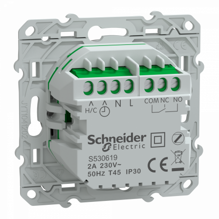 Wiser Odace - Thermostat connecté filaire - 2A - Aluminium
