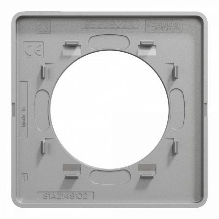 Odace Touch - plaque 1 poste aluminium brossé avec liseré aluminium