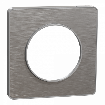 Odace Touch - plaque 1 poste aluminium brossé avec liseré aluminium