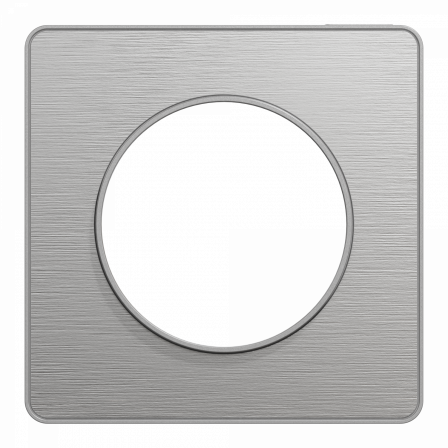 Odace Touch - plaque 1 poste aluminium brossé avec liseré aluminium