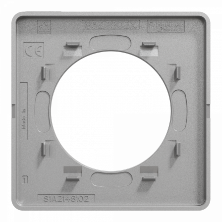 Odace Touch - plaque 1 poste Kvadrat perle avec liseré aluminium