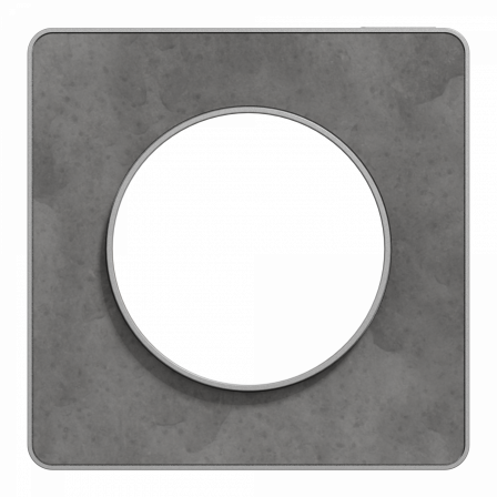 Odace Touch - plaque 1 poste ardoise avec liseré aluminium