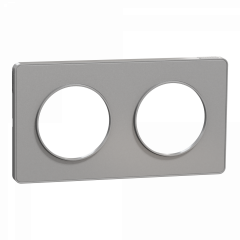 Odace Touch -  plaque 2 postes horizontaux ou verticaux 71mm aluminium