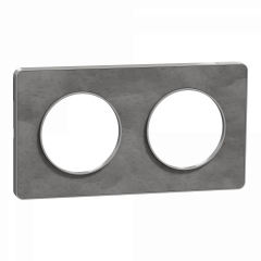 Odace Touch - plaque 2 postes horiz/ver 71mm ardoise avec liseré aluminium