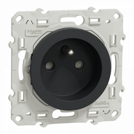 Odace - prise de courant 2P+T - anthracite - à vis - connexion rapide