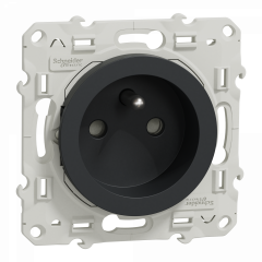 Odace - prise de courant 2P+T - anthracite - à vis - connexion rapide