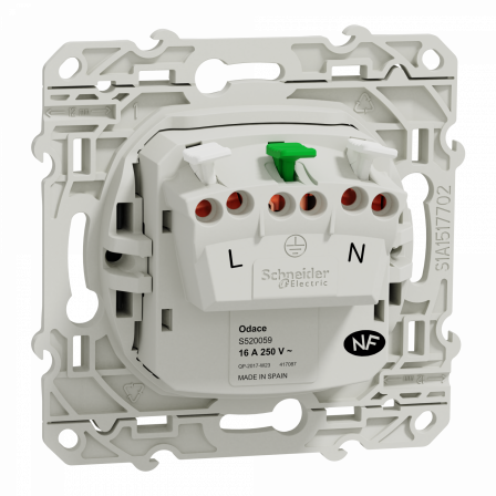 Odace - prise de courant 2P+T - anthracite - à vis - connexion rapide