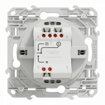 Odace - interrupteur VMC avec position arrêt -  anthracite